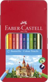 Faber Castell Castle Crayons hexagonal Metal Etui with 12 Colors